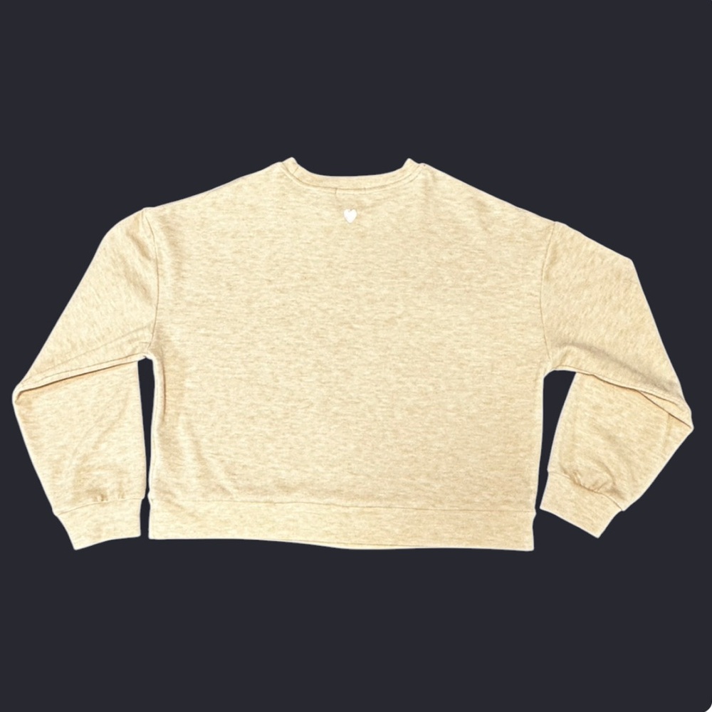 💕Molly Bracken Cream Crewneck Sweater with Heart Accent Size XS - Picture 3 of 8